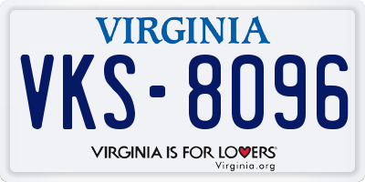 VA license plate VKS8096