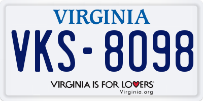 VA license plate VKS8098