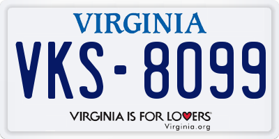 VA license plate VKS8099