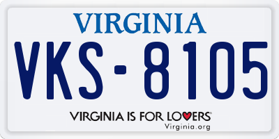 VA license plate VKS8105