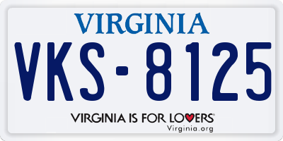 VA license plate VKS8125