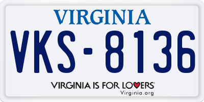 VA license plate VKS8136