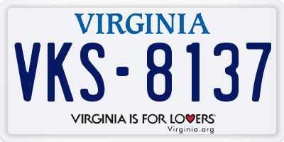 VA license plate VKS8137