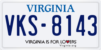 VA license plate VKS8143