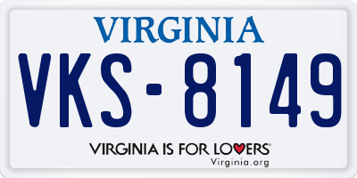 VA license plate VKS8149