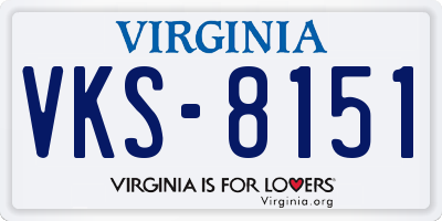 VA license plate VKS8151