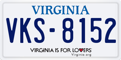 VA license plate VKS8152