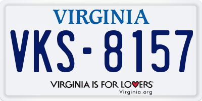 VA license plate VKS8157