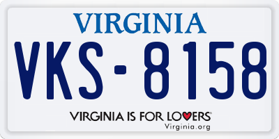 VA license plate VKS8158