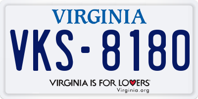 VA license plate VKS8180