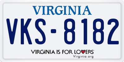 VA license plate VKS8182