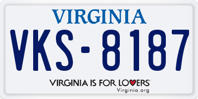 VA license plate VKS8187