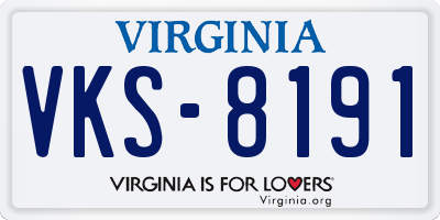 VA license plate VKS8191