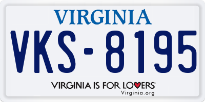 VA license plate VKS8195