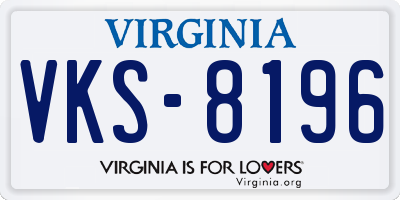 VA license plate VKS8196