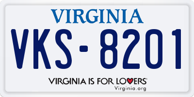 VA license plate VKS8201