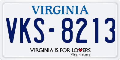 VA license plate VKS8213