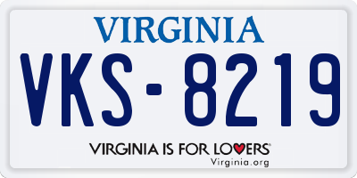 VA license plate VKS8219