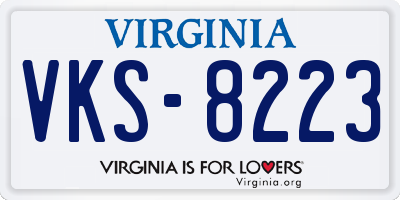 VA license plate VKS8223