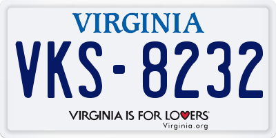 VA license plate VKS8232