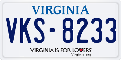 VA license plate VKS8233