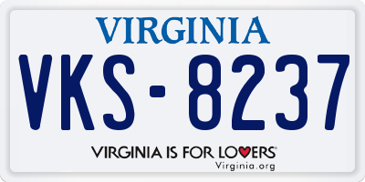 VA license plate VKS8237