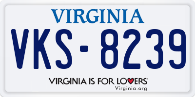 VA license plate VKS8239