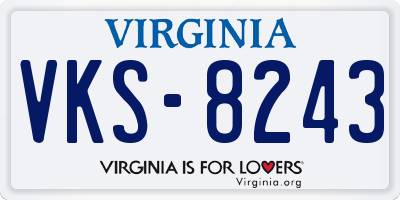 VA license plate VKS8243