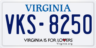 VA license plate VKS8250