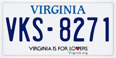 VA license plate VKS8271