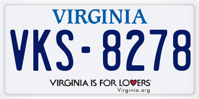 VA license plate VKS8278