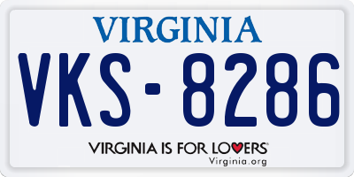 VA license plate VKS8286