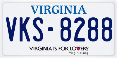 VA license plate VKS8288