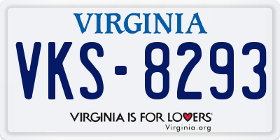 VA license plate VKS8293