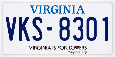 VA license plate VKS8301