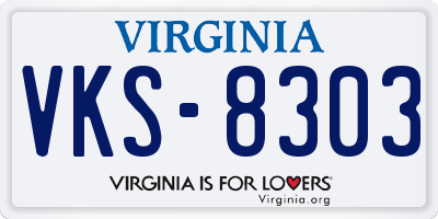 VA license plate VKS8303
