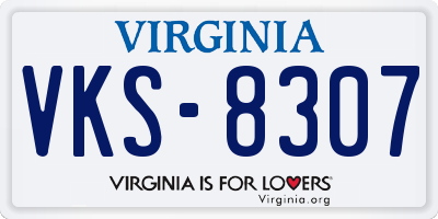 VA license plate VKS8307