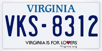 VA license plate VKS8312