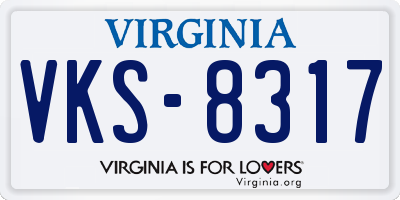 VA license plate VKS8317