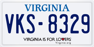 VA license plate VKS8329