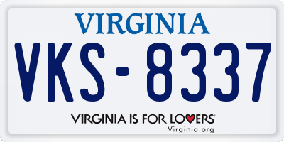 VA license plate VKS8337