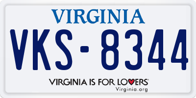 VA license plate VKS8344