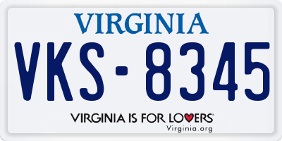 VA license plate VKS8345
