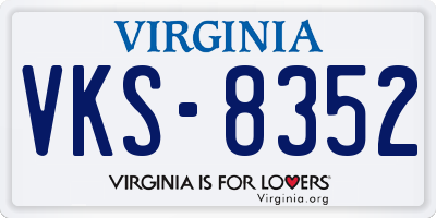 VA license plate VKS8352