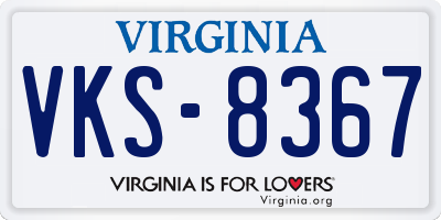 VA license plate VKS8367