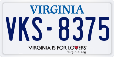 VA license plate VKS8375