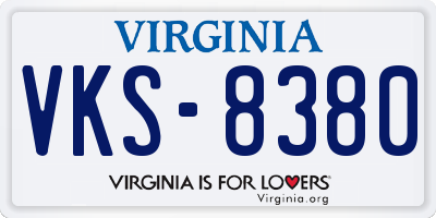 VA license plate VKS8380