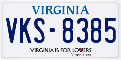 VA license plate VKS8385