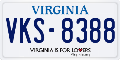 VA license plate VKS8388