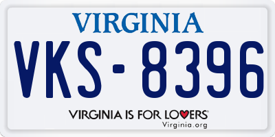 VA license plate VKS8396